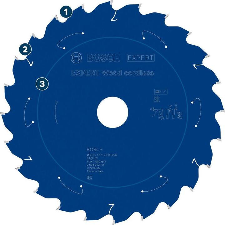 Productafbeelding Bosch Professional Zubehör EXPERT Wood Kreissägeblatt, 250x30 mm, T48
