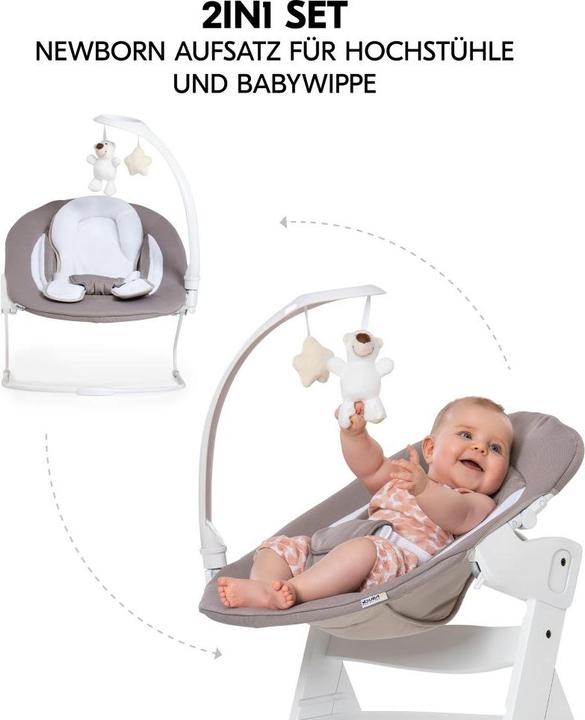 Image du produit Hauck Alpha Plus Select Dark Grey 4-tlg. Newborn (Chaise haute Rehausseur)