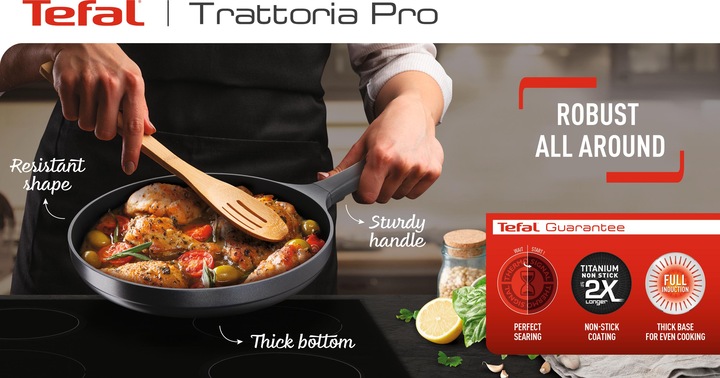Immagine prodotto Tefal Padella Trattoria Pro 28cm (28 cm, Padella per friggere, Alluminio)