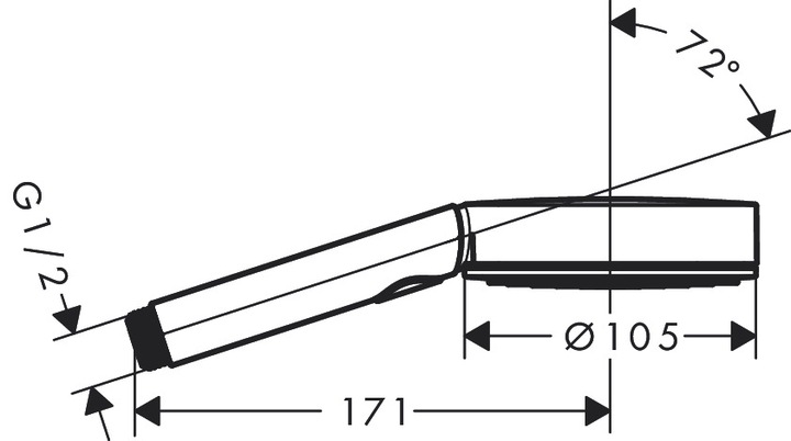 Actual product image hansgrohe Pulsify Select S 105 Activation EcoSmart (3 Beam types, 8.50 l/min)