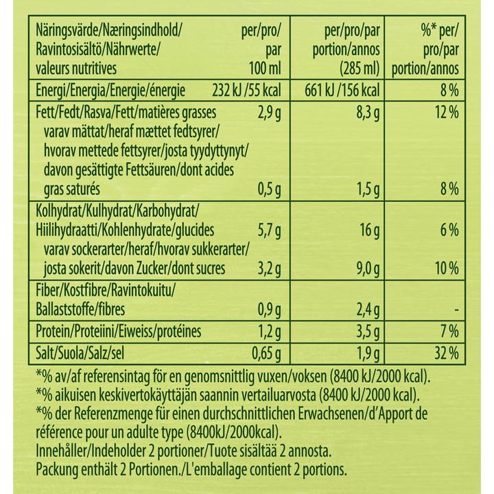 Nährwerte und Zutaten Knorr Tomatencremesuppe mit Mascarpone (570 ml)