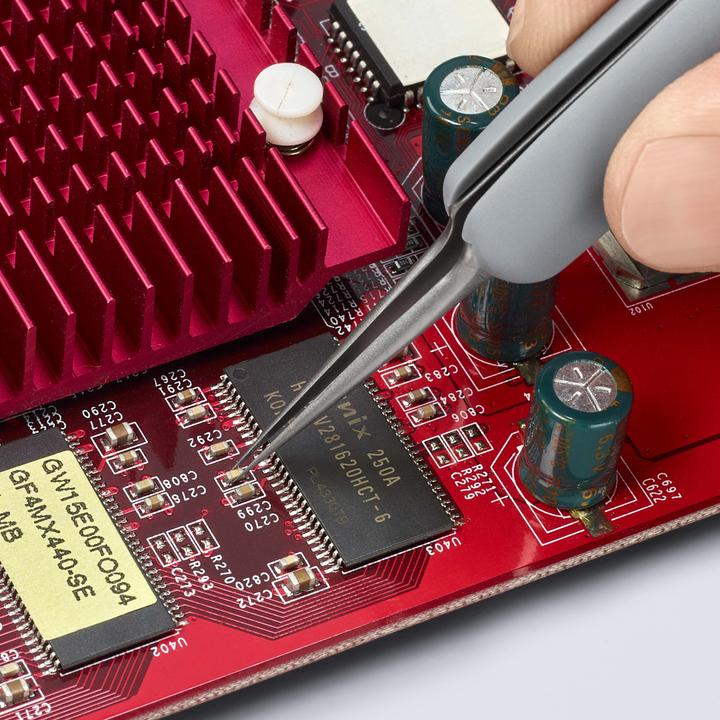 Image du produit Knipex Brucelles de précision avec poignées en caoutchouc ESD