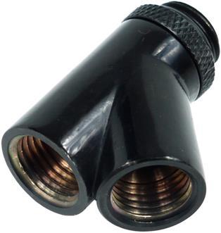 Actual product image Alphacool HF Y-45° connector G1/4 rotatable 2x female 1x male thread