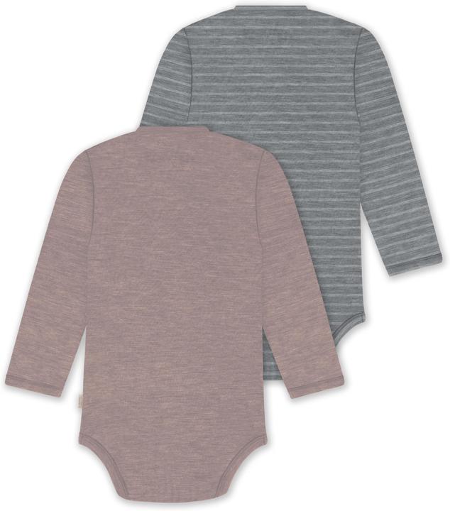 Produktbild Normani 2er Pack Bio Baby-Body Langarm Wickelbody aus Merinowolle für Junge und Mädchen - 9353 (68)