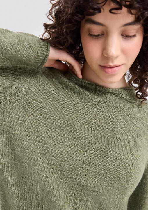 Produktbild s.Oliver Strickpullover Pullover in melange Optik mit Rollkanten (M)