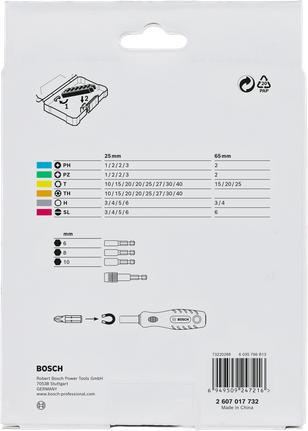 Actual product image Bosch Professional Bit Set Extra Hard 44+1 (PH1 / PH2 / PH3 / PZ1 / PZ2 / PZ3 / HEX3 / HEX4 / HEX5 / HEX6 / T10 / T15 / T20 / T25 / T27 / T30 / T40 / SL3 / SL4 / SL5 / SL6 / TH10 / TH15 / TH20 / TH25 / TH27 / TH30 / TH40)