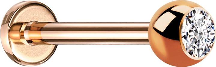 Image du produit Hollywood Body Jewelry Micro Labret rose doré avec boule et cristal argenté (sans laiton, Titane)
