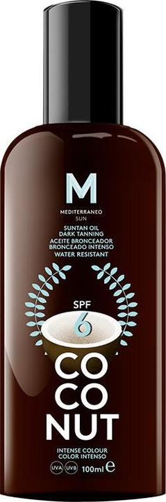 Mediterraneo Sun COCONUT suntan oil dark tanning SPF6 100 ml (Suntan oil, Up to SPF 10, 100 ml)