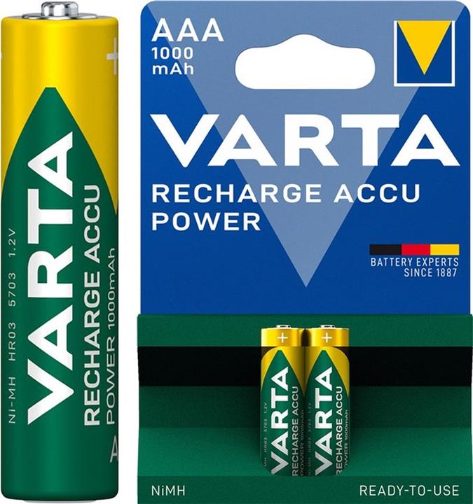 Produktbild Varta Recharge Accu Power (2 Stk., AAA, 1000 mAh)