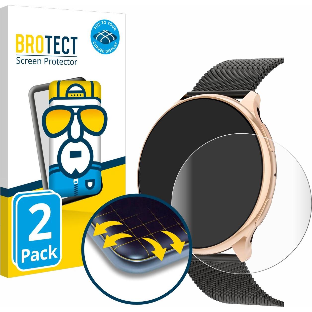 BROTECT Fullscreen Schutzfolie Displayschutz Folie Klar Transparent, Smartwatch Schutzfolie, Transparent