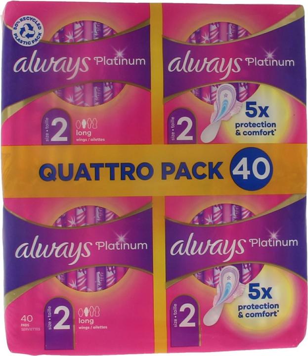 Produktbild Always Platinum Long+ Women's Pad mit Flügeln 40 Stück (40 x)