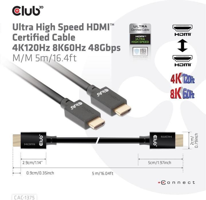 Immagine prodotto Club 3D HDMI (Typ A) — HDMI (Typ A) (10 m, HDMI, 2.1)