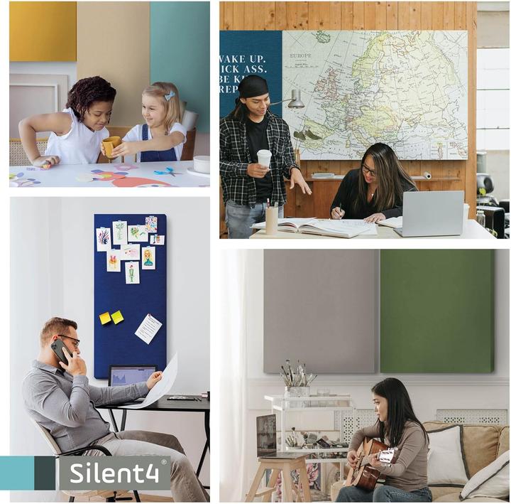 Produktbild Silent4 Akustikpaneel für Wand, zertifiziert, 116x39 cm (1 Stk.)