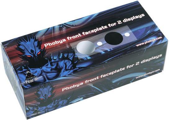 Produktbild Phobya Frontblende für 2 Displays Schwarz