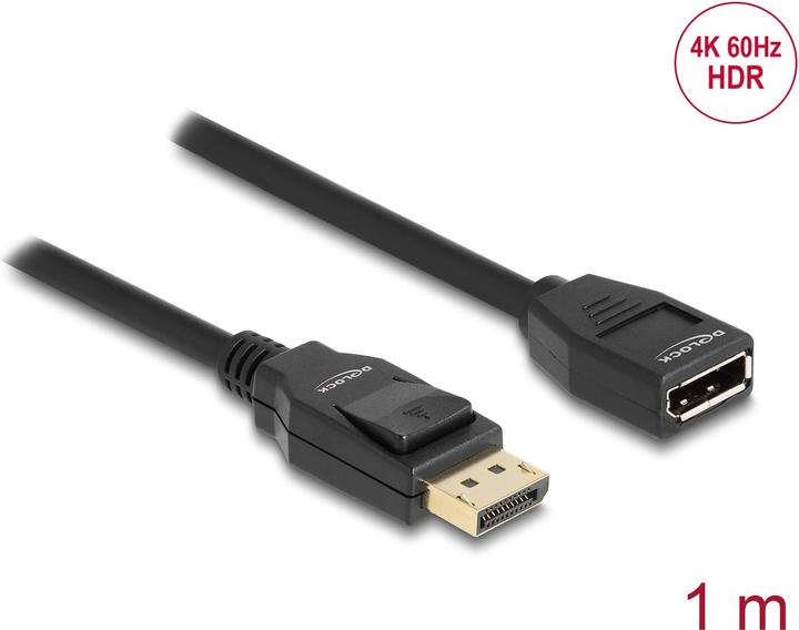 Actual product image Delock DisplayPort 1.2 Extension Cable 4K 60 Hz 1 m (1 m)