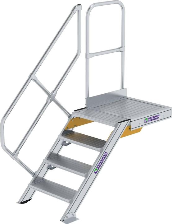 Produktbild Munk Treppe mit Plattform 45° Stufenbreite 600 mm 4 Stufen Aluminium geriffelt (Gerüst, 60 cm)
