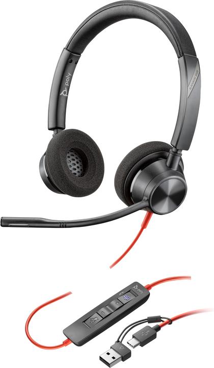 Poly Blackwire 3320 Stereo Microsoft Teams (USB C) (Kabelgebunden, USB-C)