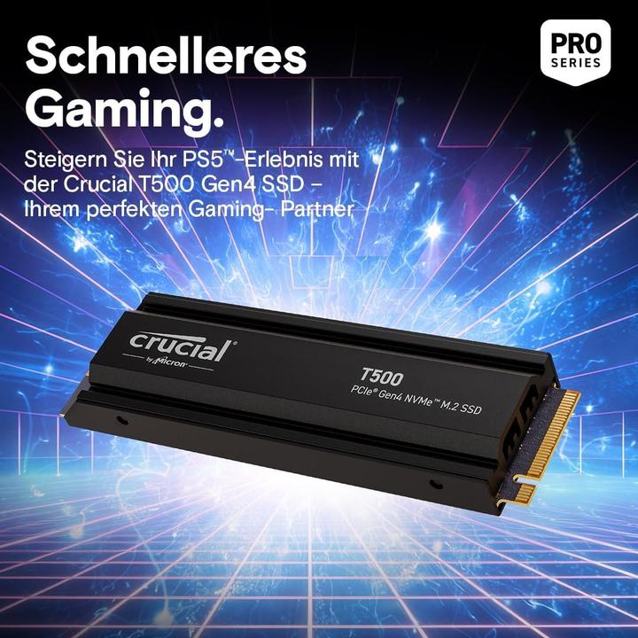 Immagine prodotto Crucial T500 with Heatsink (1000 GB, M.2 2280)