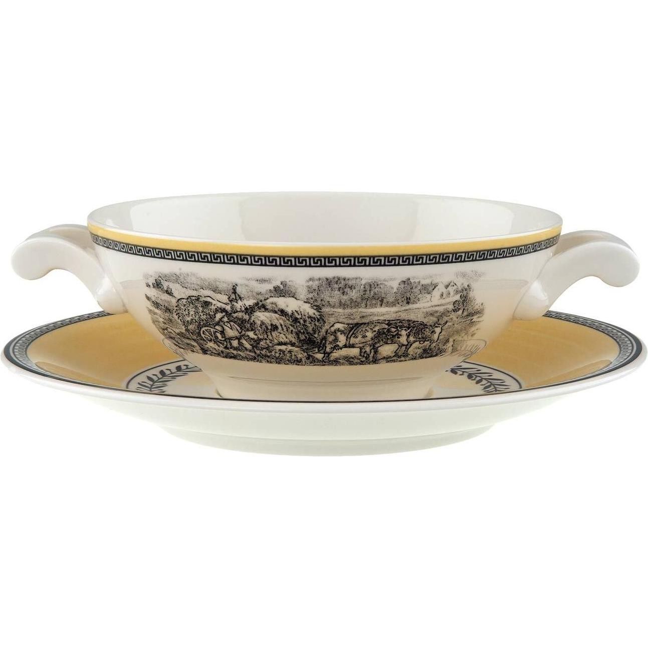 Villeroy & Boch Audun Ferme Suppentasse mit Untertasse, Tasse, Mehrfarbig
