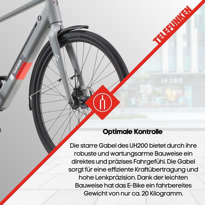 Actual product image Telefunken Urban E-Bike Herren UH200 28 Zoll Hinterradmotor 7-Gang Kettenschaltung (48 cm)