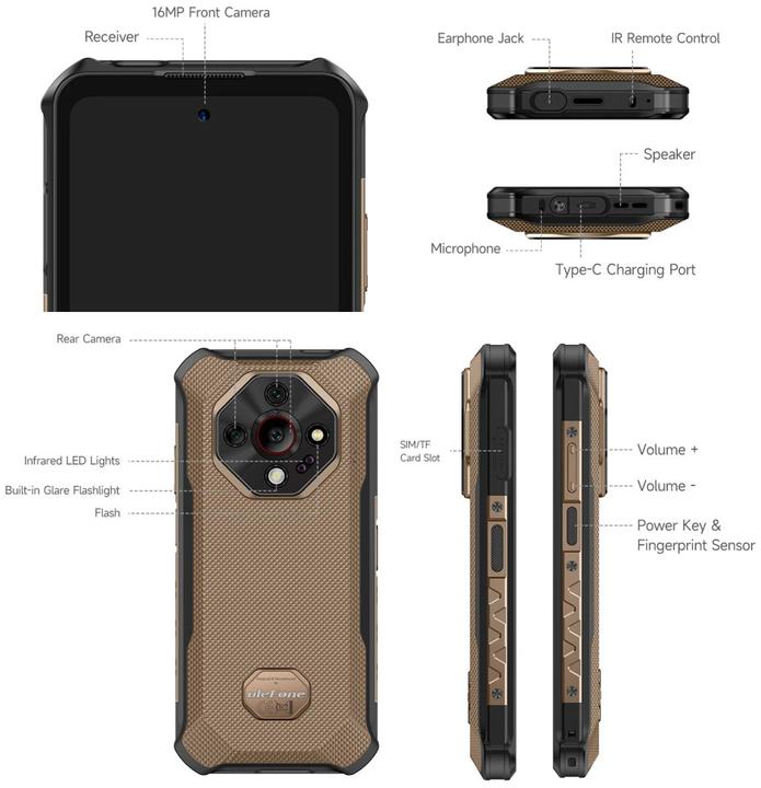 Immagine prodotto Ulefone Armor X16 Pro EU (256 GB, Ombra della terra desolata, 6.56", Doppia SIM, 5G)