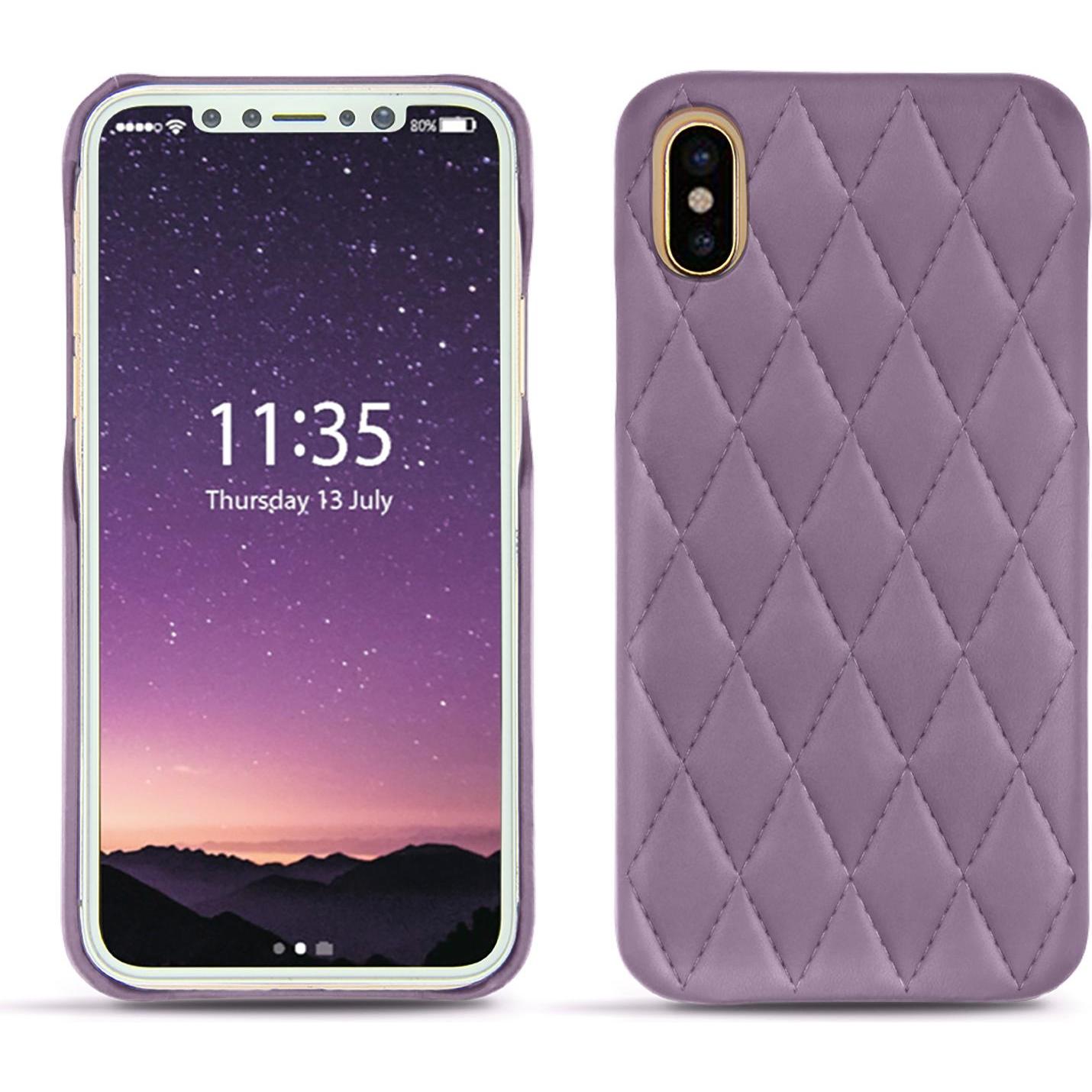 Thumbnail - Noreve Lederschutzhülle (Apple iPhone X), Smartphone Hülle, Violett