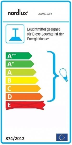 Energie-Label Nordlux Contina, Wandleuchte/Deckenleuchte, Schwarz (G9)