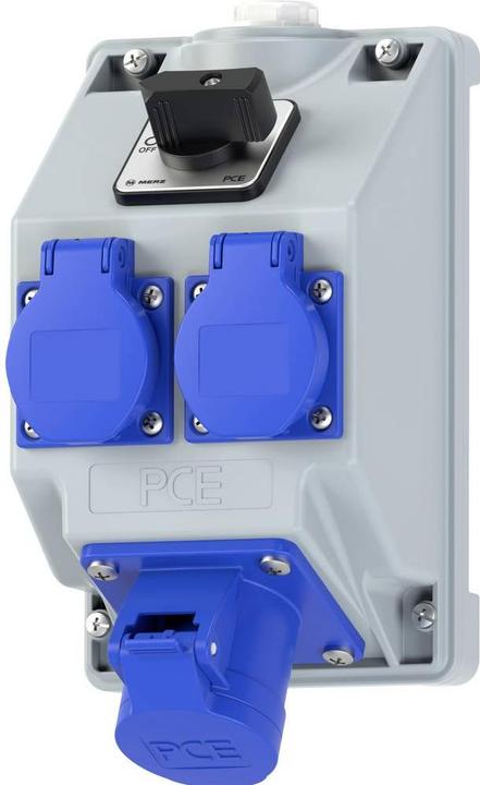 PCE PC Electric 160813521 Steckdosen-Verteiler Grau, Blau (CEE 7/3)