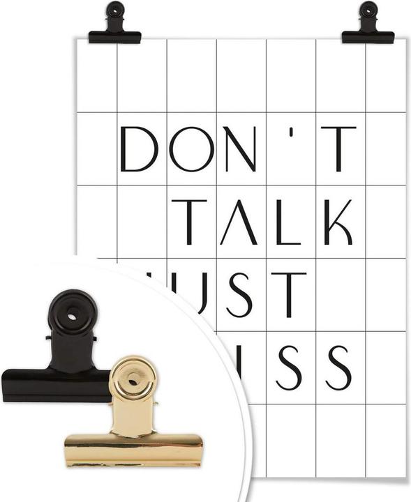 Produktbild Trenddeko mit Raster - Don't talk just kiss (40 x 50 cm)