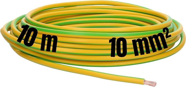 Actual product image Lapp 10 metres 4520005 H07V-K 10 mm² green-yellow I Earthing cable I Wiring cable I Core cable fle (10 m)