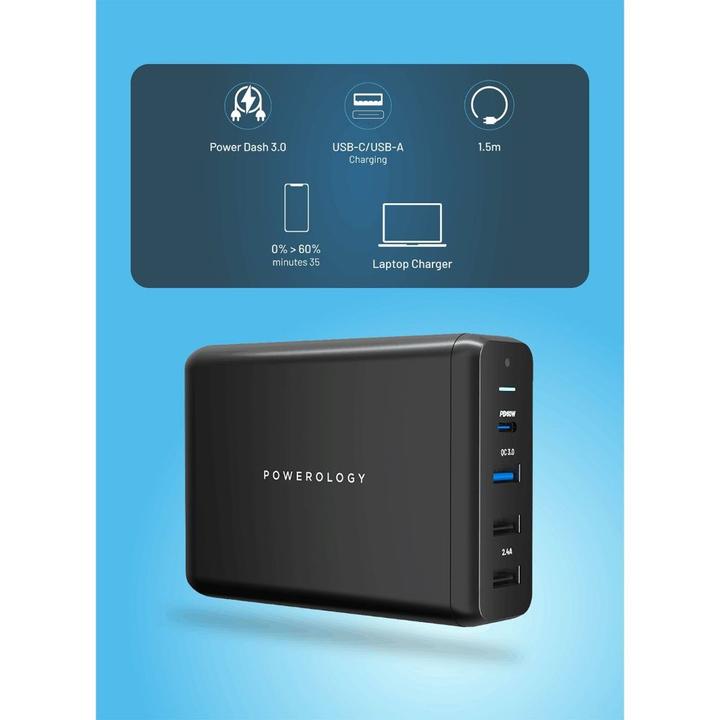 Produktbild Powerology 4-Port Quick Charge Power Terminal PD 75W (75 W, 4 Ports)