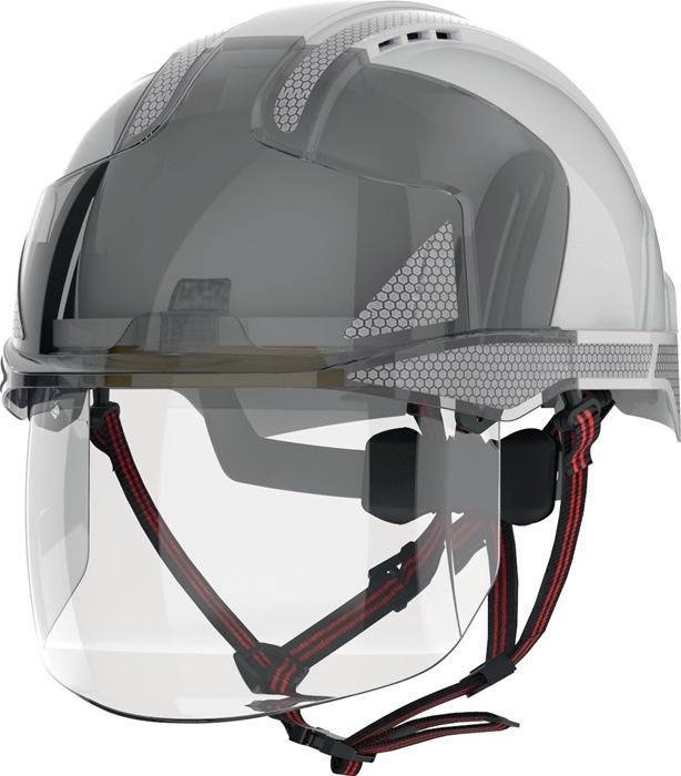 Industrial climbing helmet EVO® VISTAshield® Dualswitchâ"¢ white/smoke ABS (One size)