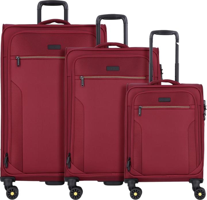 D&N Travel Line 9704 4 Rollen Kofferset 3-teilig mit Dehnfalte (220 l, XL (ab 115l))