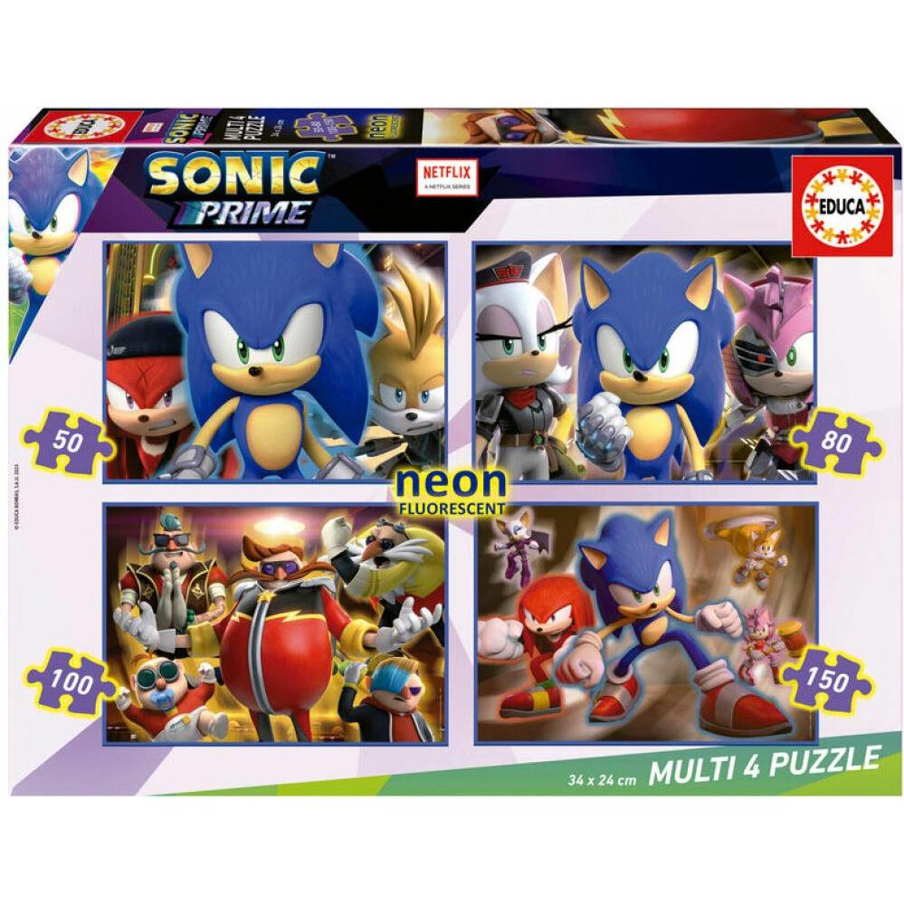 Educa Παζλ Multi 4 Puzzles Sonic Prime 50+80+100+150Τεμ. Neon 19631 (150 Teile)