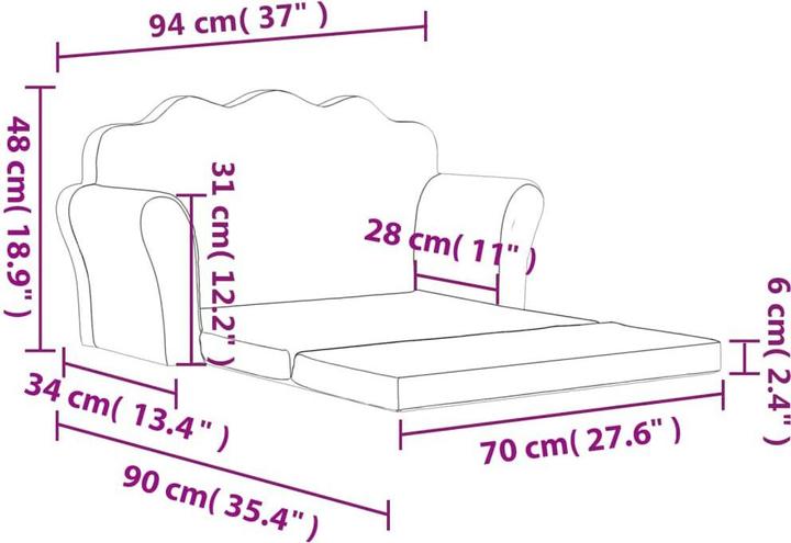 Produktbild vidaXL Kindersofa