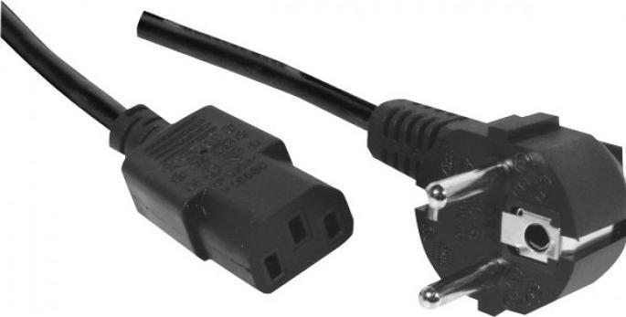 Image du produit Tecline Câble de raccordement au réseau, fiche Schuko coudée à la prise IEC, noir, 1,8 m de câble de (1.80 m)