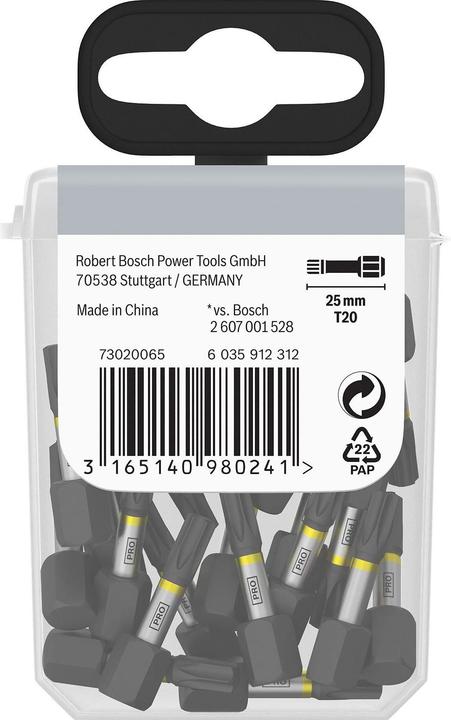 Produktbild Bosch Zubehör PRO Torx Impact Bit, T20, 25 mm, 25-tlg.