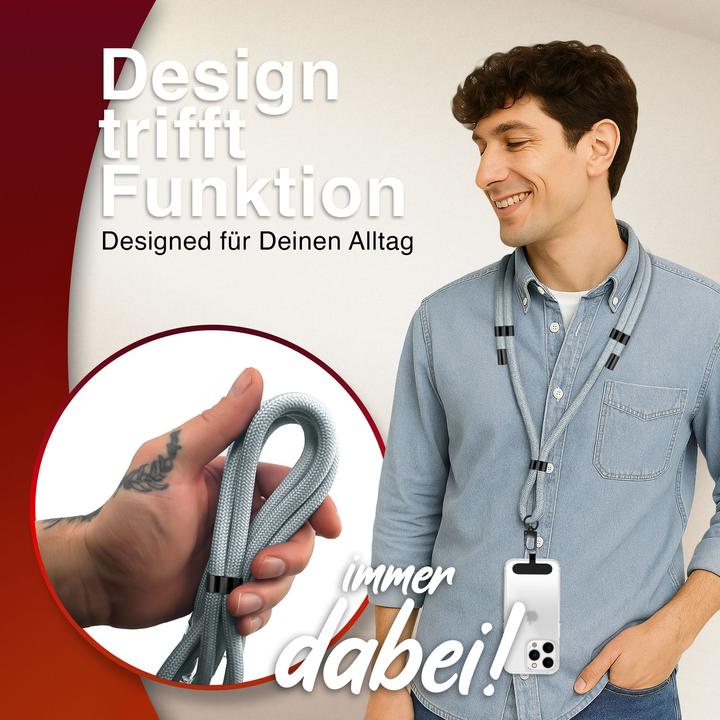 Image du produit Nalia HoldMe Lanyard Handykette - Universal Trageband für Smartphones - Verstellbar, Soft & Elastisch