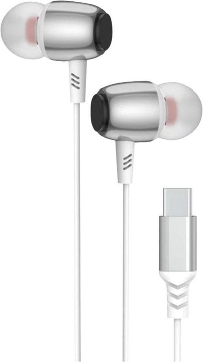 BlueStar Wired headphones Blue Star BLUE STAR wire earphones Type C (DAC) with microphone M09C 1,2 m white (Cable)