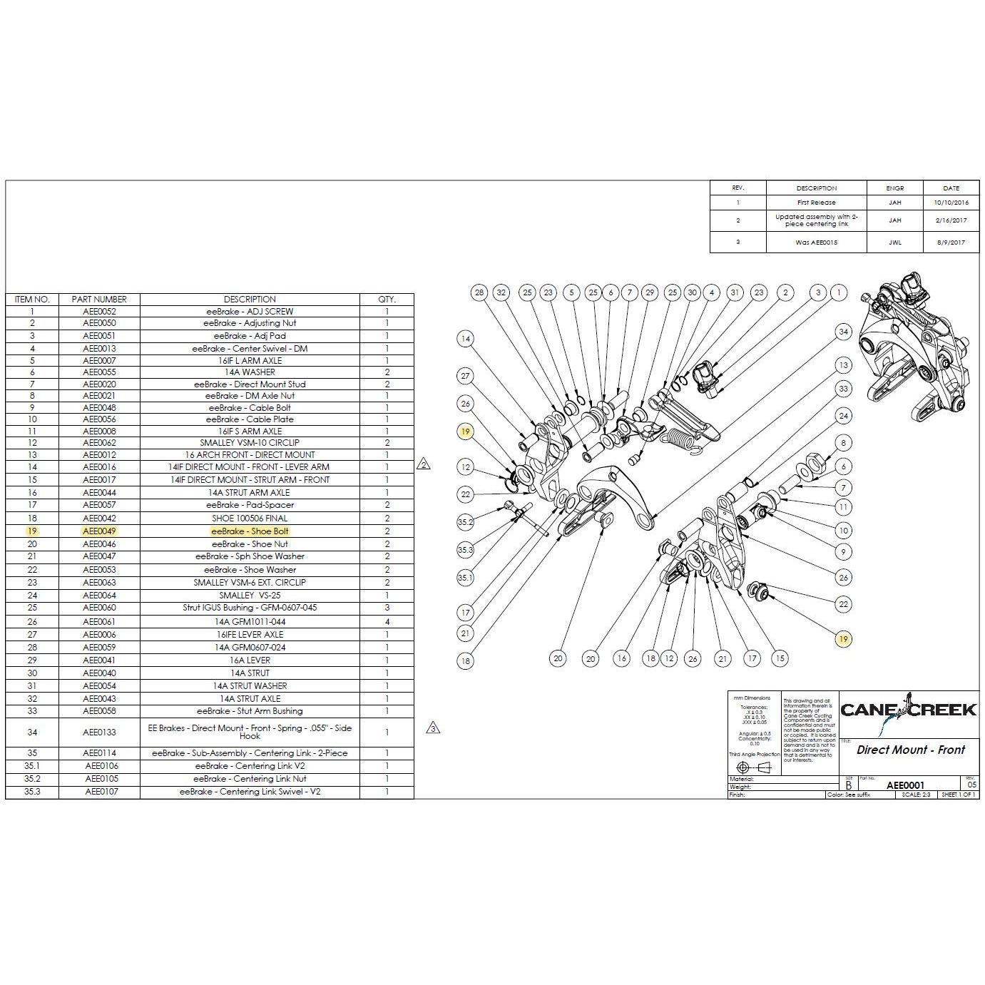 Cane Creek, Zubehör Velobremsen