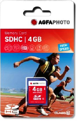 Produktbild AGFAPHOTO SDHC Karte 4GB High Speed Class 10 UHS I U1 V10 (4 GB, SDHC, U1, UHS-I)