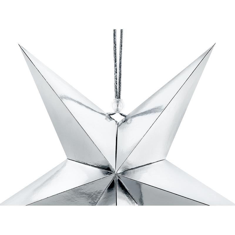 Thumbnail - Partydeco Paper star, 30cm, silver (1 pkt / 1 pc.)