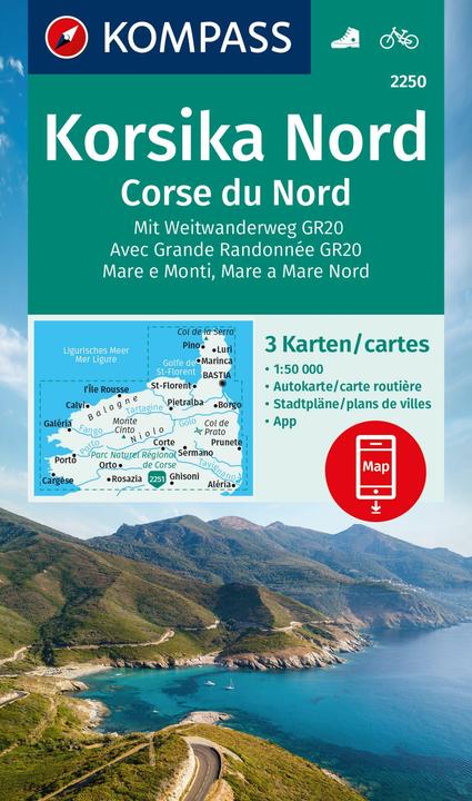 Image du produit Jeu de cartes de randonnée 2250 Corse du Nord, sentier de grande randonnée GR20 (3 cartes) 1 : (Allemand)