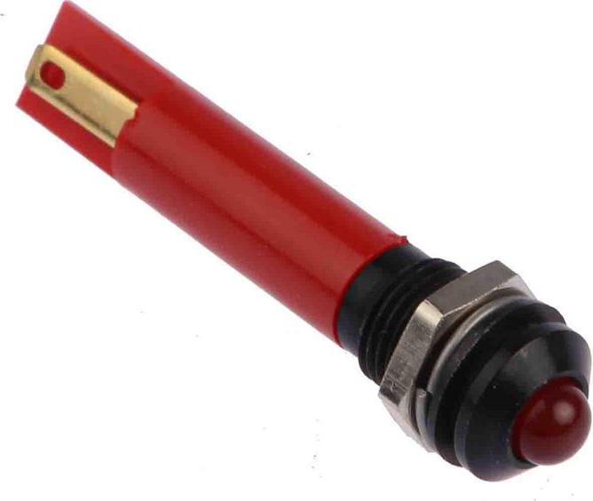 Produktbild RS PRO LED erhaben 8mm schwarz 230Vac HE rot