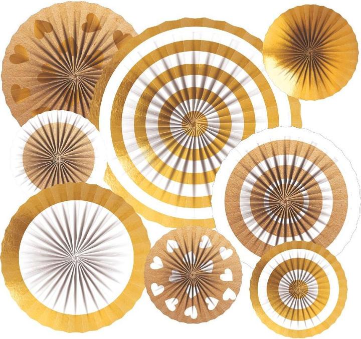 Actual product image Magni Amscan 9913248 - Deco Set, 8 Piece, Deco Fans for Weddings & Birthdays (8 Piece)