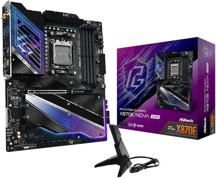 Produktbild AsRock Phantom Gaming X870E Nova WiFi (AM5, AMD X870E, ATX)