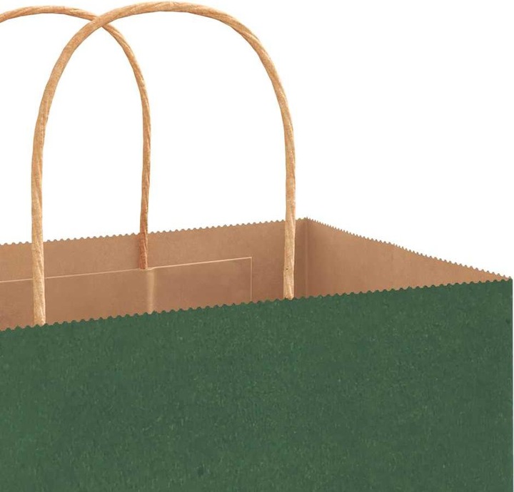 Produktbild VidaXL Kraftpapiertüten 250 Stk. mit Henkel Grün 18x8x22 cm Papiertüte (Geschenktüte, 250 x)