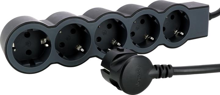 Actual product image Legrand Flat socket strip 5x socket, 1.5 metre cable Black 694556 (5 x, CEE, CEE 7/3, 1.50 m)