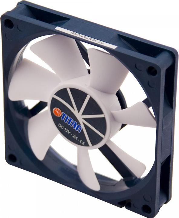 Produktbild Titan Lüfter, 60 x 60 x 10 mm, mit Tachosignal, Flüssigkeits-Gleitlager 12 V DC, 15,3 mü/h, 3600 U/min, <2 (60 mm, 1 x)