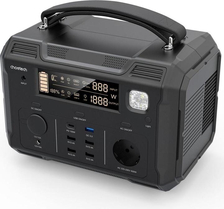 Produktbild Choetech Portable power bank 484Wh 500W black (BS004) (484 Wh, 5.60 kg)